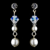 Earring 8365 Silver White AB Earring 8365 Silver White AB