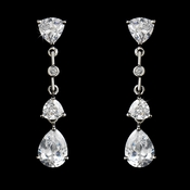 Silver Cubic Zirconia Drop Earrings E3609 Silver Cubic Zirconia Drop Earrings E3609