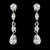 Crystal Cubic Zirconia Bridal Earrings E 2656 Crystal Cubic Zirconia Bridal Earrings E 2656
