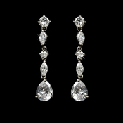 Antique Silver Clear Cubic Zirconia Earring 9011 Antique Silver Clear Cubic Zirconia Earring 9011