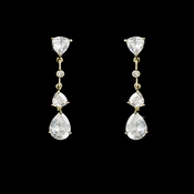 Stunning Gold Clear CZ Earrings 3609 Stunning Gold Clear CZ Earrings 3609