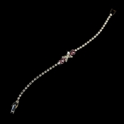 Silver Dark Amethyst Rhinestone Bow Bracelet B 342 Silver Dark Amethyst Rhinestone Bow Bracelet B 342