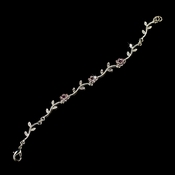 Silver Light Amethyst Rhinestone Floral Bracelet B 383 Silver Light Amethyst Rhinestone Floral Bracelet B 383