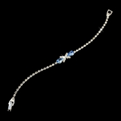 Rhinestone Tennis Bracelet in Silver Plating with Center Light Blue Embellishment 342 Rhinestone Tennis Bracelet in Silver Plating with Center Light Blue Embellishment 342