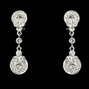 Silver Clear Crystal Clip On Bridal Earring E 25256 Silver Clear Crystal Clip On Bridal Earring E 25256