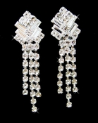 Clip On Rhinestone Dangle Earrings E-20009 Clip On Rhinestone Dangle Earrings E-20009
