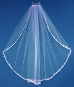 Bridal Wedding Veil 1560 - Single layer, Elbow length (32" long x 71" wide on comb) Bridal Wedding Veil 1560 - Single layer, Elbow length (32" long x 71" wide on comb)