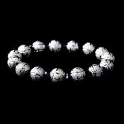 * Silver Spheres and Hematite Crystal Bracelet 8505 * Silver Spheres and Hematite Crystal Bracelet 8505