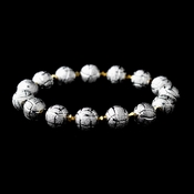 * Silver Spheres and Gold Crystal Bracelet 8505 * Silver Spheres and Gold Crystal Bracelet 8505