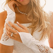 Embroidered Fingerless Bridal Gloves GL 8001 E Embroidered Fingerless Bridal Gloves GL 8001 E
