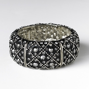 Stunning Silver Black Stretch Bracelet B 8334 Stunning Silver Black Stretch Bracelet B 8334