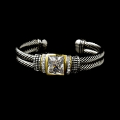 Designer Inspired Silver Double Cable Bangle Bracelet w/ Cubic Zirconia 2693 Designer Inspired Silver Double Cable Bangle Bracelet w/ Cubic Zirconia 2693