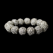 Silver Clear 12mm Pave Ball Stretch Bracelet 8482 Silver Clear 12mm Pave Ball Stretch Bracelet 8482