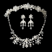 Swarovski Crystal Bridal Necklace Earring & Tiara Set 6317 & 7820 Swarovski Crystal Bridal Necklace Earring & Tiara Set 6317 & 7820