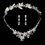 Swarovski Crystal Bridal Necklace Earring & Tiara Set HP 8123 Swarovski Crystal Bridal Necklace Earring & Tiara Set HP 8123