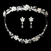 Pearl & Crystal Bridal Jewelry & Tiara Set HP 7877 Pearl & Crystal Bridal Jewelry & Tiara Set HP 7877