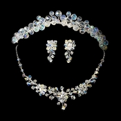 AB Aurora Borealis Swarovski Crystal Bridal Jewelry & Tiara Set HP 8143 AB Aurora Borealis Swarovski Crystal Bridal Jewelry & Tiara Set HP 8143