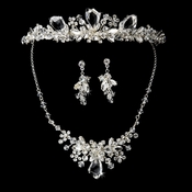 Swarovski Crystal Bridal Necklace Earring & Tiara Set 8237 Swarovski Crystal Bridal Necklace Earring & Tiara Set 8237