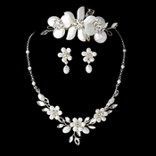 Pearl & Crystal Bridal Necklace Earring & Comb Set Pearl & Crystal Bridal Necklace Earring & Comb Set