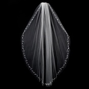 Veil 201 1F Ivory - Single Fingertip Layer Veil w/ Crystals & Silver Vine Embroidery (36"long) Veil 201 1F Ivory - Single Fingertip Layer Veil w/ Crystals & Silver Vine Embroidery (36"long)