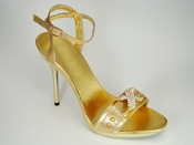 * Saxon Gold High Heel Crystal Buckle Evening Shoe * Saxon Gold High Heel Crystal Buckle Evening Shoe