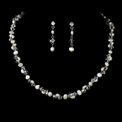 Necklace Earring Set NE 7335 Silver AB Necklace Earring Set NE 7335 Silver AB