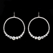 Clear Rhinestone Hoop Earrings E 951 Clear Rhinestone Hoop Earrings E 951