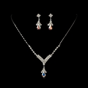 Silver AB Crystal Drop Jewelry Set NE 344 Silver AB Crystal Drop Jewelry Set NE 344