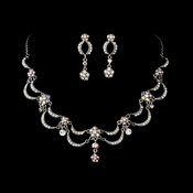 * Victorian Antique Silver AB Jewelry Set NE 411 * Victorian Antique Silver AB Jewelry Set NE 411