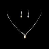 Necklace Earring Set 307 Silver AB Necklace Earring Set 307 Silver AB