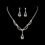Silver AB Rhinestone Bridal Jewelry Set NE 1093 Silver AB Rhinestone Bridal Jewelry Set NE 1093