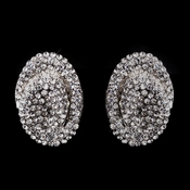 Silver Clear Crystal Clip-On Earrings E 8589 Silver Clear Crystal Clip-On Earrings E 8589