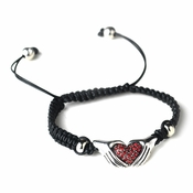 Silver Black Red Heart Rhinestone Stretch Bracelet 9009 Silver Black Red Heart Rhinestone Stretch Bracelet 9009