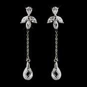 Silver Clear Swarovski & CZ Crystal Dangle Drop Bridal Earrings 9953***Discontinued*** Silver Clear Swarovski & CZ Crystal Dangle Drop Bridal Earrings 9953***Discontinued***