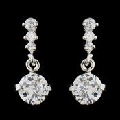 Silver Clear CZ Crystal Dangle Drop Earrings 20729 Silver Clear CZ Crystal Dangle Drop Earrings 20729