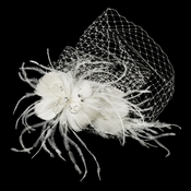 Swarovski Crystal, Rhinestone, Bead & Feather Comb 8995 with Cage Veil Swarovski Crystal, Rhinestone, Bead & Feather Comb 8995 with Cage Veil