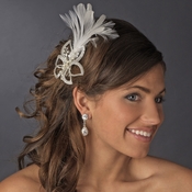Elegant Ivory Flower Hair Clip w/ Rhinestones & Freshwater Pearls 8991 Elegant Ivory Flower Hair Clip w/ Rhinestones & Freshwater Pearls 8991
