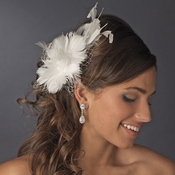 Ravishing Ivory Feather Bridal Hair Comb 8985 Ravishing Ivory Feather Bridal Hair Comb 8985
