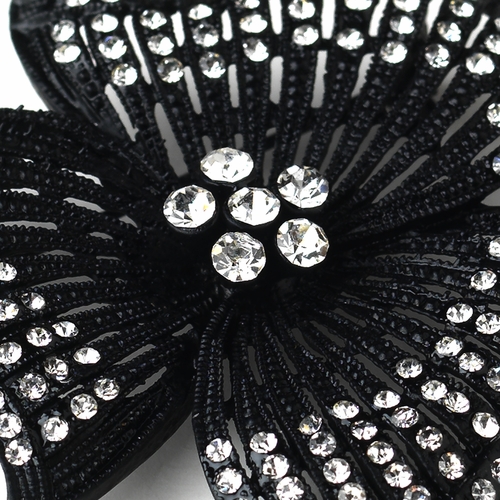 Black Clear Rhinestone Flower Brooch 168 Black Clear Rhinestone Flower Brooch 168