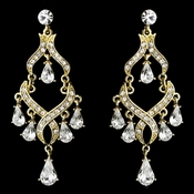Rhinestone Encrusted Gold Plating Chandelier Earrings - E 1034 Rhinestone Encrusted Gold Plating Chandelier Earrings - E 1034