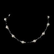 Silver Ivory Pearl and CZ Crystal Bridal Necklace 8764**Discontinued*** Silver Ivory Pearl and CZ Crystal Bridal Necklace 8764**Discontinued***
