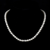 Silver Ivory Pearl Pave Ball Bridal Necklace 8762***Discontinued*** Silver Ivory Pearl Pave Ball Bridal Necklace 8762***Discontinued***