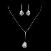 Antique Silver Clear CZ Crystal Tear Drop Necklace 2580 and Earrings 5172 Bridal Jewelry Set Antique Silver Clear CZ Crystal Tear Drop Necklace 2580 and Earrings 5172 Bridal Jewelry Set