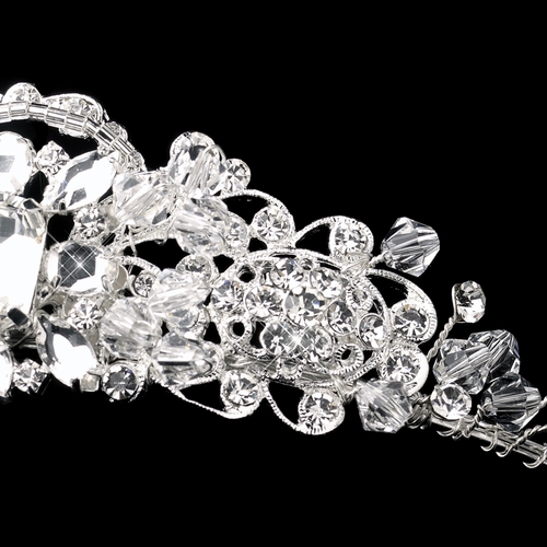 * Silver Clear Crystal & Rhinestone Headpiece 9744 * Silver Clear Crystal & Rhinestone Headpiece 9744