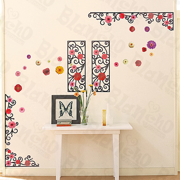 Flower Frame Large Wall Decals Stickers Appliques Home Decor