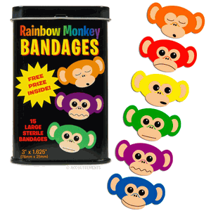 Rainbow Monkey Adhesive Bandages Rainbow Monkey Adhesive Bandages
