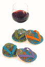 Aqua Flip Flop Wine Glass Coaster Set of 4 Aqua Flip Flop Wine Glass Coaster Set of 4