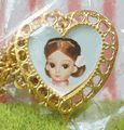 Vintage 70s : Licca Chan Doll Pendant Necklace (HEART/GOLD-COLORED) Vintage 70s : Licca Chan Doll Pendant Necklace (HEART/GOLD-COLORED)