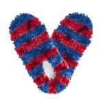 Fuzzy Footies Kids Blue and Red Striped Slippers Fuzzy Footies Kids Blue and Red Striped Slippers