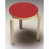 Artek Alvar Aalto - Three-Legged Stool 60 - Red Linoleum Artek Alvar Aalto - Three-Legged Stool 60 - Red Linoleum